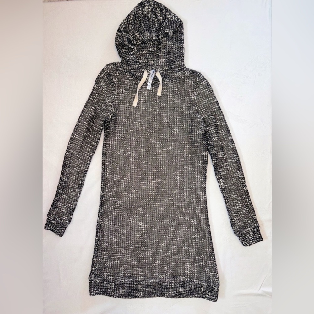 Fabletics Yukon Sweater Dress Hooded Knit Black White Sz Extra Small XS